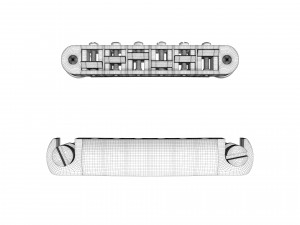 Tune o matic guitar bridge shaller 3D Model