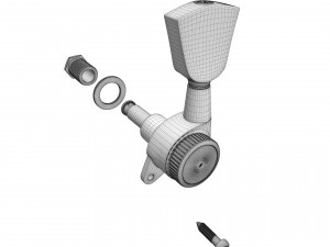 Gotoh magnum lock guitar tuners 3D Model