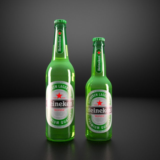 Premium AI Image  A bottle of green alcohol with a label that  says'heineken'on it