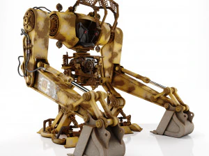 Robot escavatore sporco Modello 3D