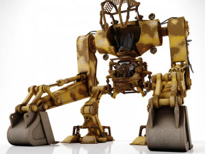 Robot excavator dirty 3D Model