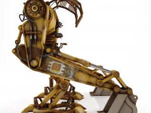 Robot excavator dirty 3D Model