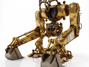 Robot excavator dirty 3D Model