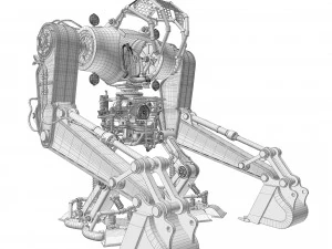 Robot excavator dirty 3D Model