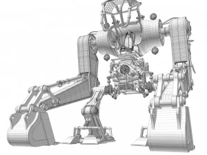 Robot excavator dirty 3D Model