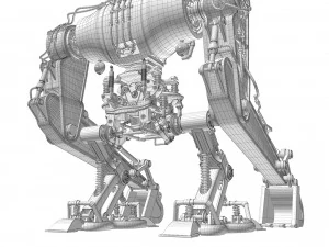 Robot excavator dirty 3D Model