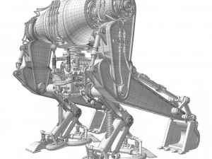 Robot excavator dirty 3D Model