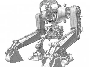Robot excavator dirty 3D Model