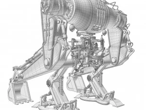 Robot excavator dirty 3D Model