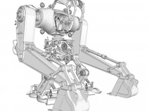Koparka robota Model 3D