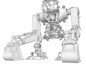 Koparka robota Model 3D