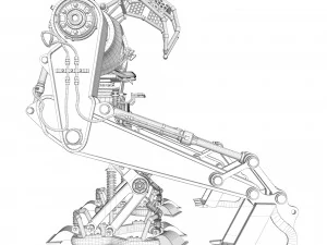 Koparka robota Model 3D