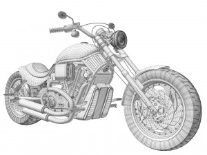 Harley davidson custom Model 3D