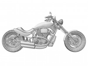 Harley davidson custom Model 3D