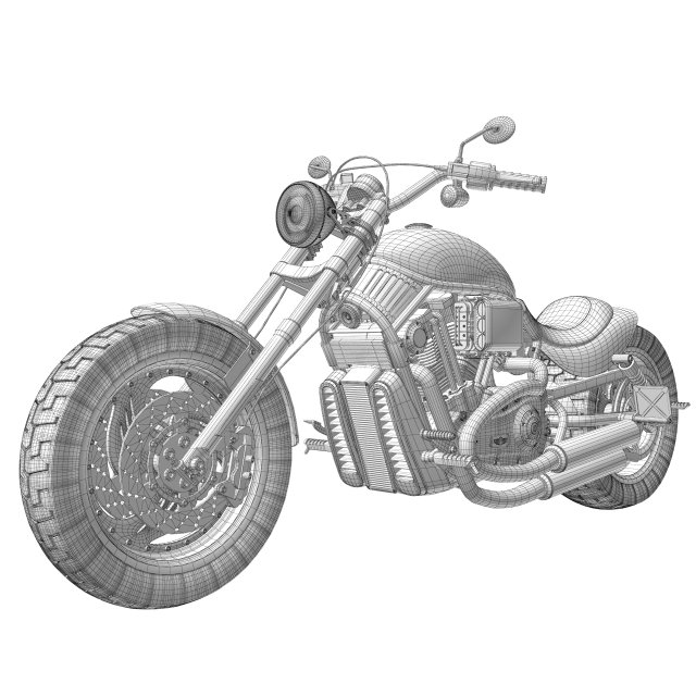 Harley davidson custom 3D Model in Motorcycle 3DExport