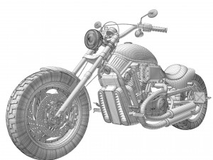 Harley davidson custom Model 3D