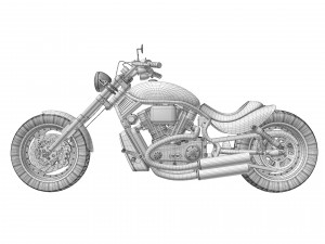 Harley davidson custom Model 3D