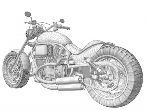 Harley davidson custom Model 3D