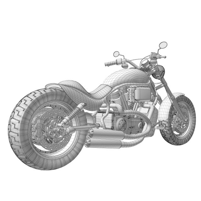 Custom Bobber Motorcycle-type Chopper 3D model