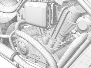 Harley davidson custom Model 3D
