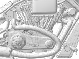 Harley davidson custom Model 3D