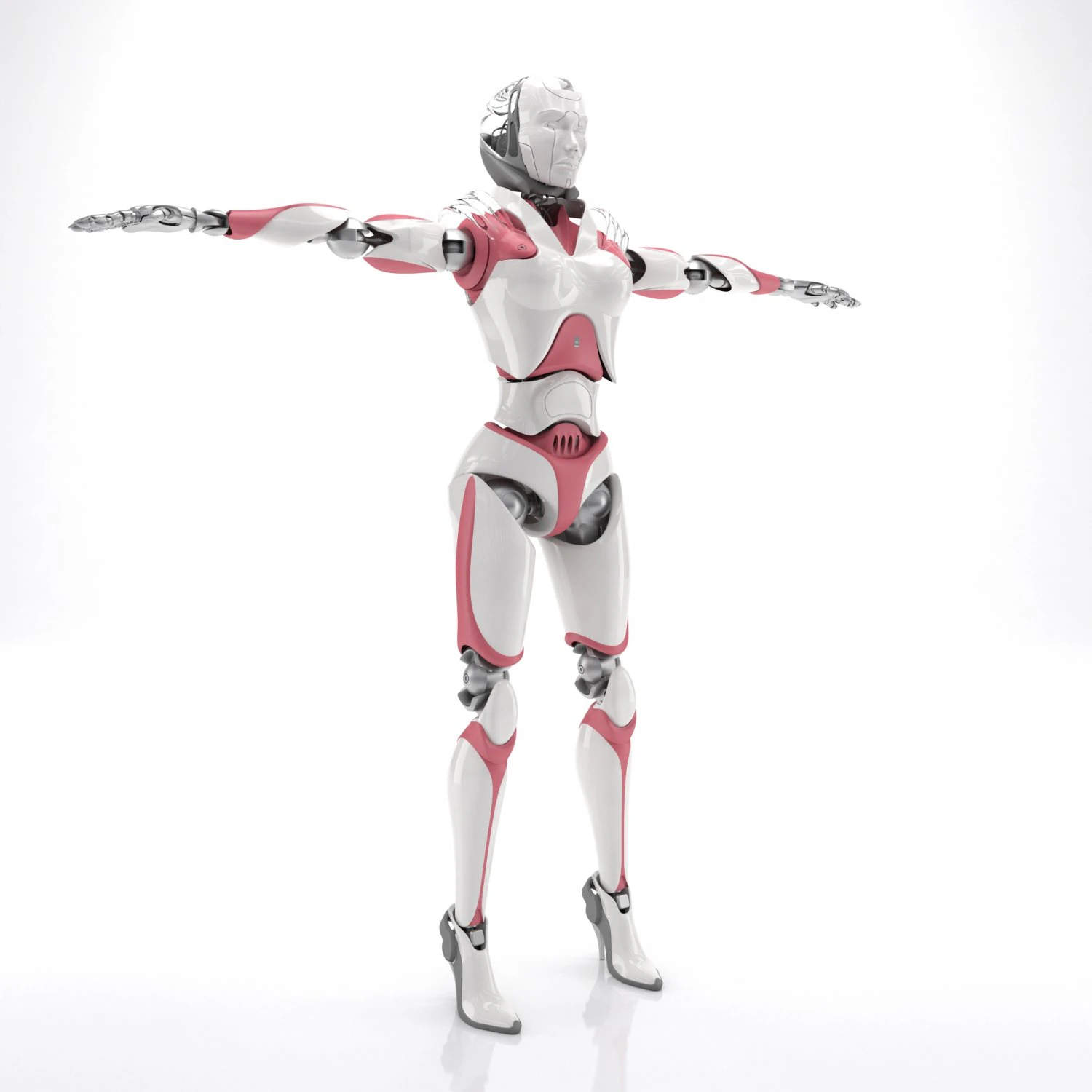 Female android 3D Model .c4d .max .obj .3ds .fbx .stl .blend 