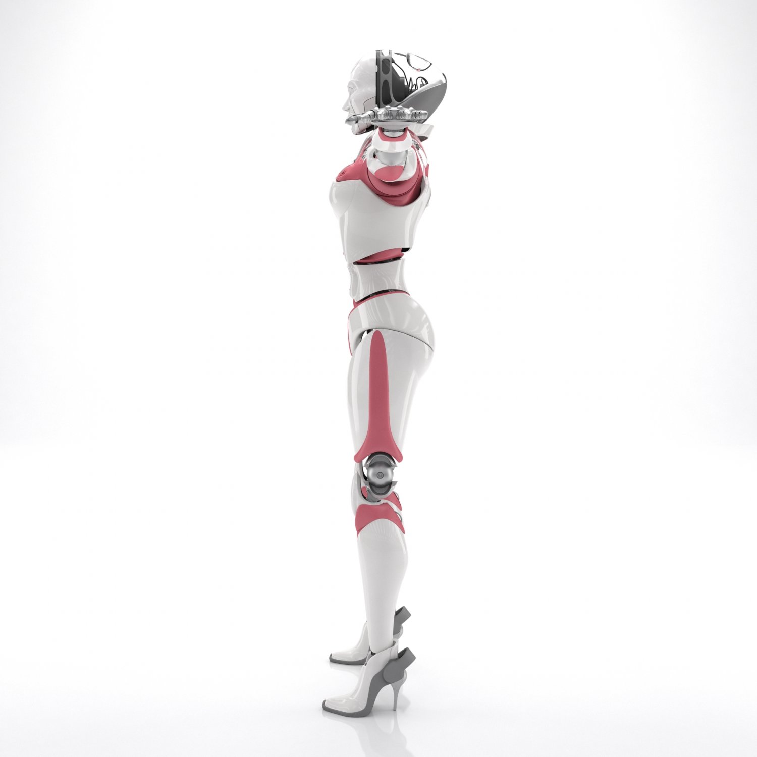 Female Android 3D Model In Robot 3DExport