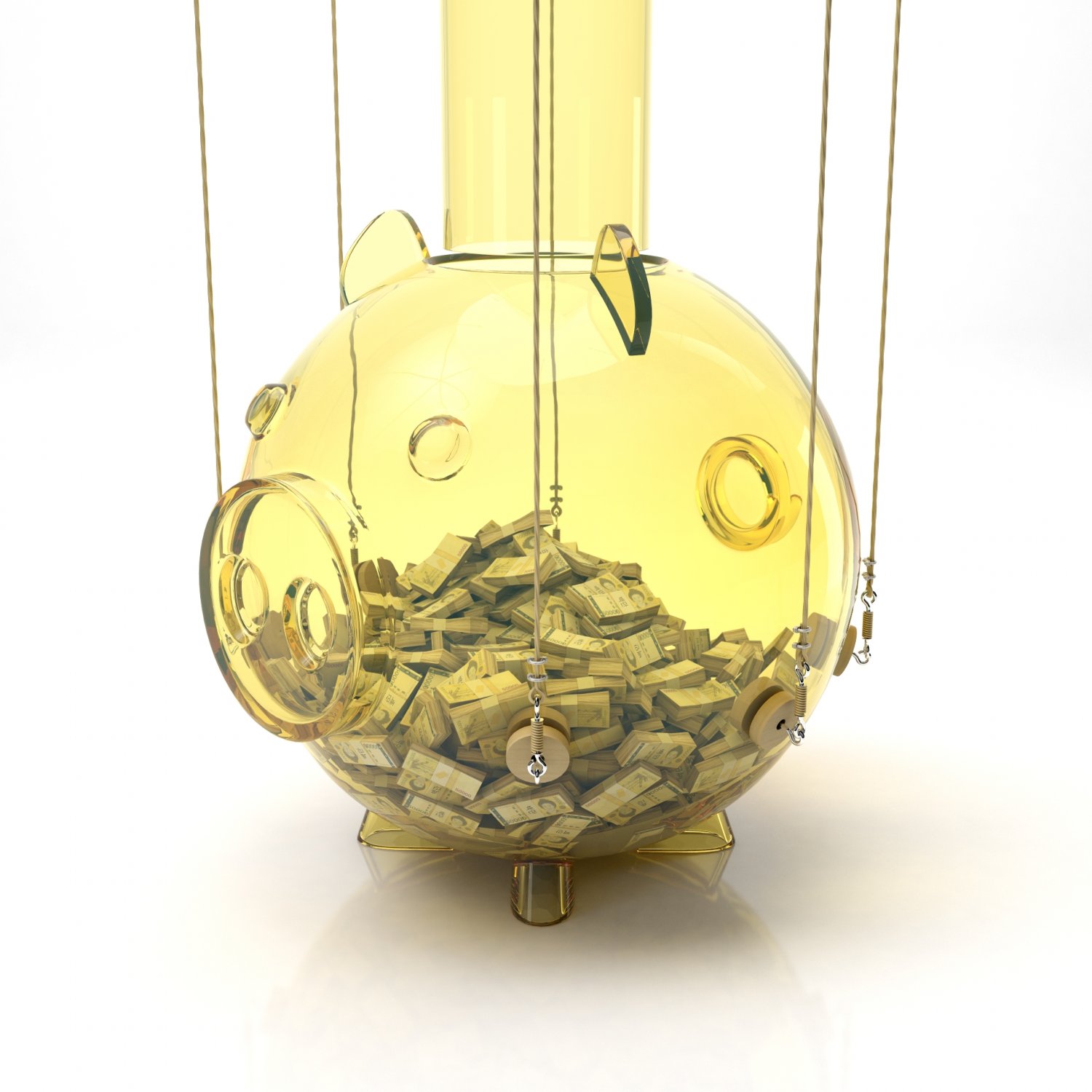 Glass piggy bank with money from series the squid game Netflix 3D model