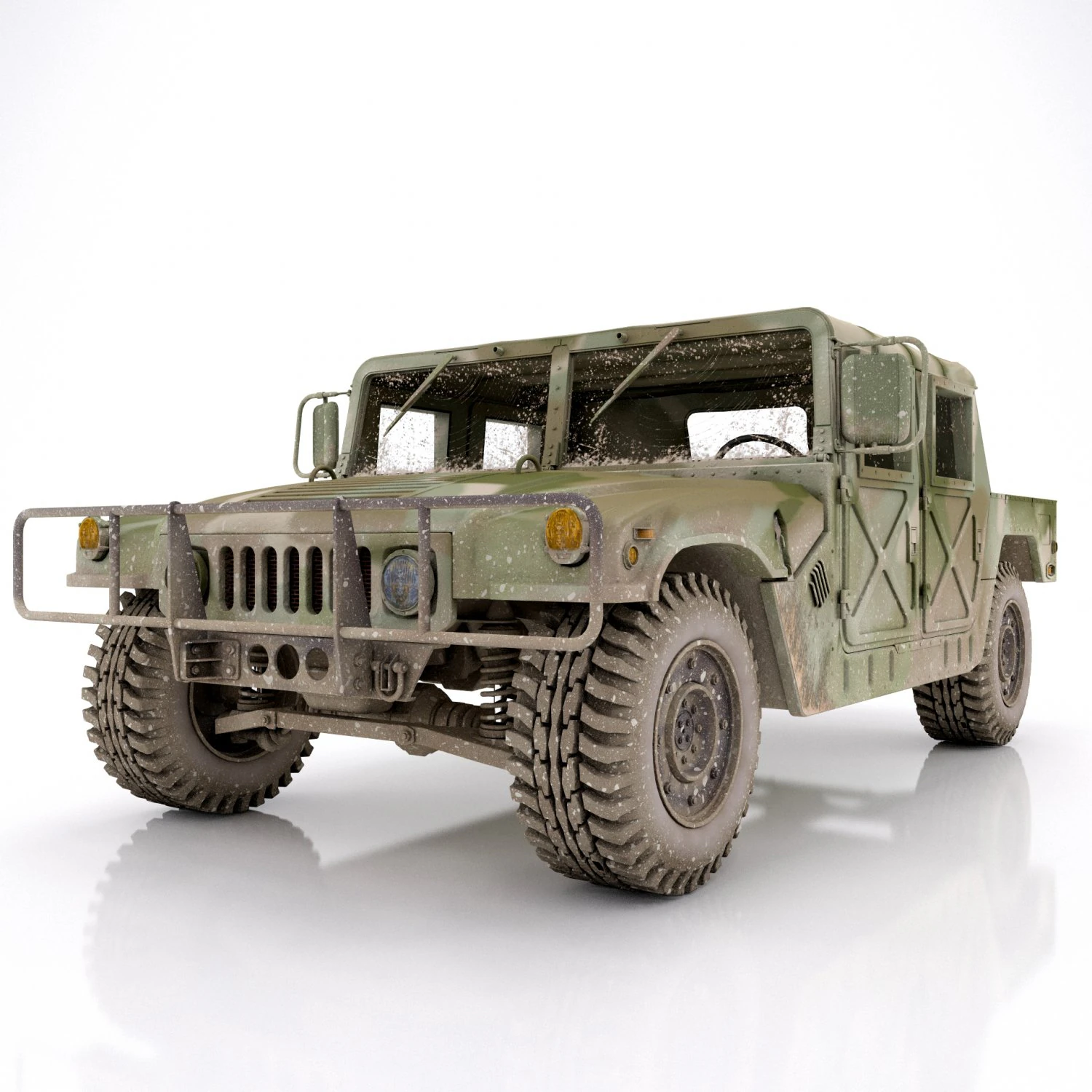 Hummer h1 military camouflage 3D Model .c4d .max .obj .3ds .fbx .stl .blend 