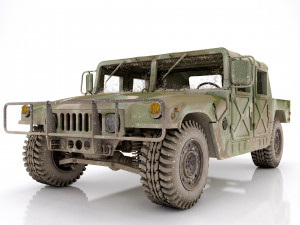 Hummer h1 military camouflage 3D Model