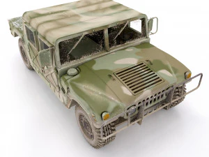 Hummer h1 military camouflage 3D Model