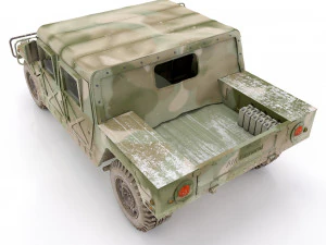 Hummer h1 military camouflage 3D Model