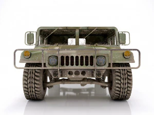 Hummer h1 military camouflage 3D Model