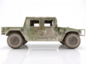 Hummer h1 military camouflage 3D Model
