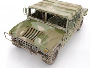 Hummer h1 military camouflage 3D Model