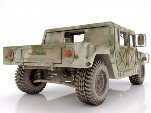 Hummer h1 military camouflage 3D Model