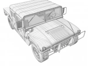 Hummer h1 military camouflage 3D Model
