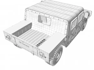 Hummer h1 military camouflage 3D Model