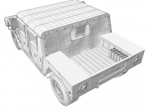 Hummer h1 military camouflage 3D Model