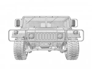 Hummer h1 military camouflage 3D Model