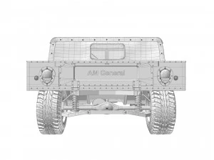 Hummer h1 military camouflage 3D Model