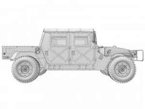 Hummer h1 military camouflage 3D Model