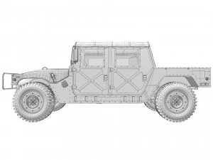 Hummer h1 military camouflage 3D Model