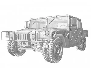 Hummer h1 humvee 3D Model