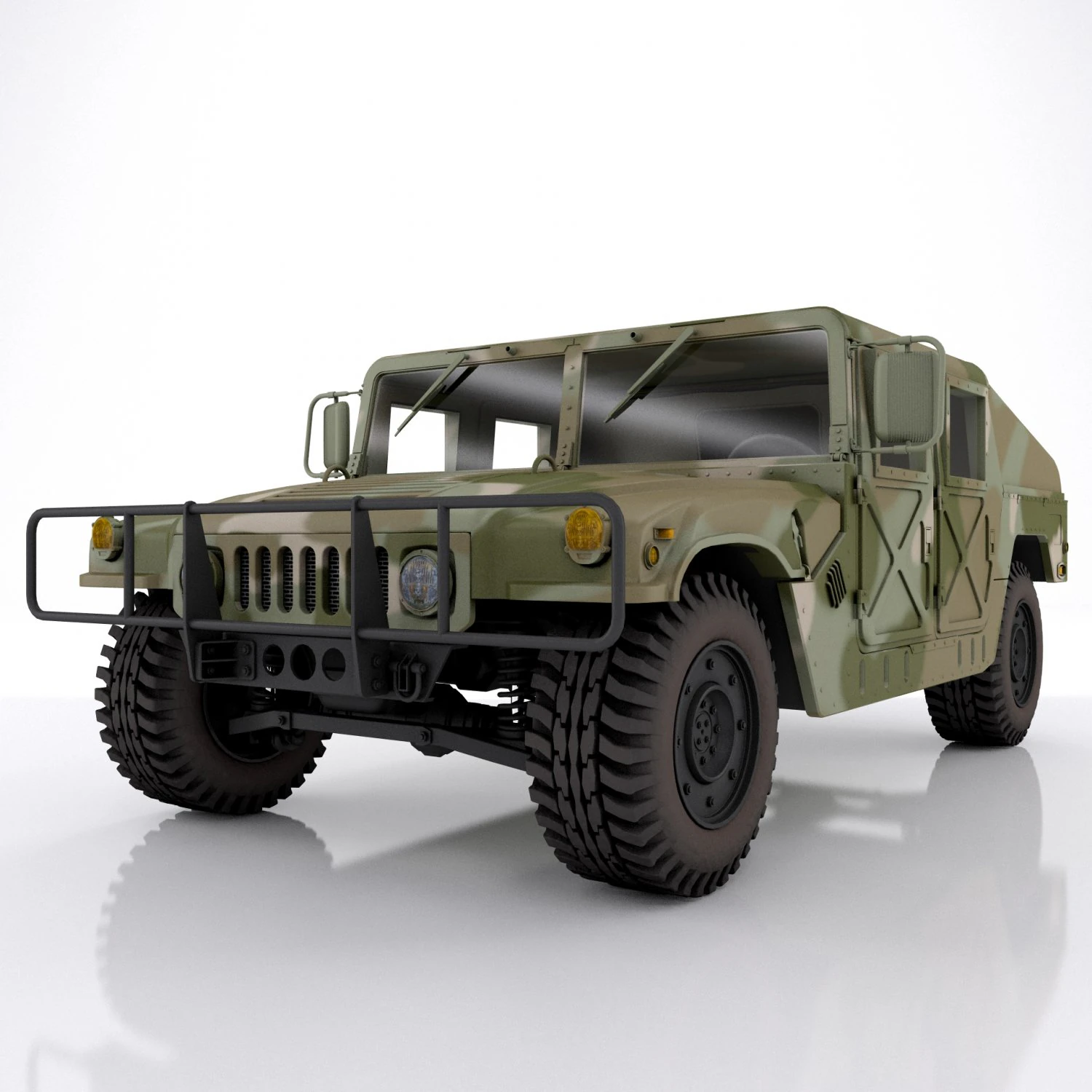 Camouflage militaire Hummer h1 Modèle 3D .c4d .max .obj .3ds .fbx .stl .blend 
