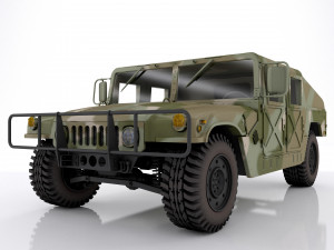 Hummer h1 military camouflage 3D Model