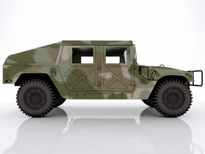 Hummer h1 military camouflage Modello 3D