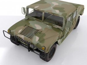 Hummer h1 military camouflage Modello 3D