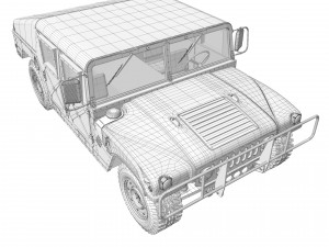 Hummer h1 military camouflage Modello 3D