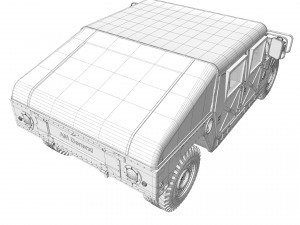 Hummer h1 military camouflage Modello 3D